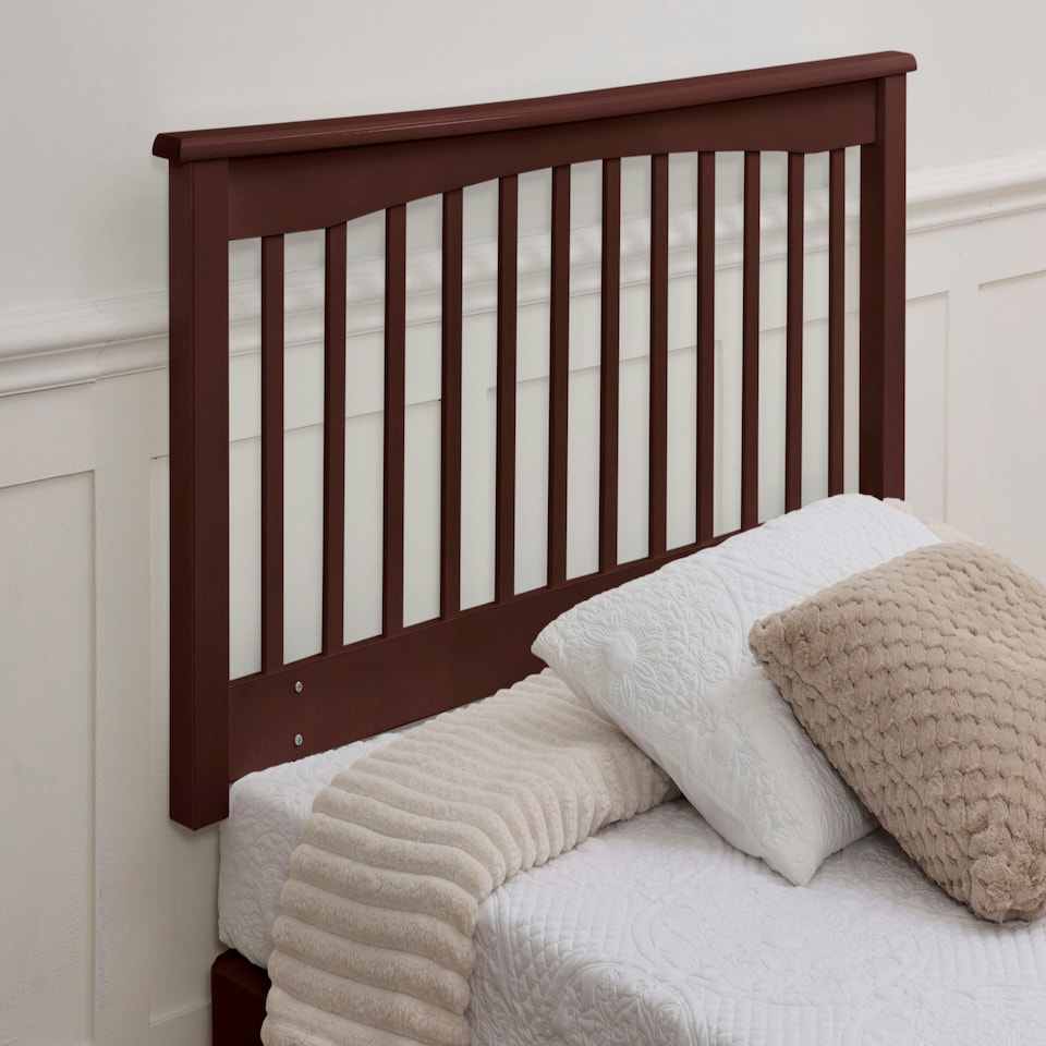 image 1 of Walnut wood finish solid,chunky headboard bed head end board. N/A | 5ft King Size