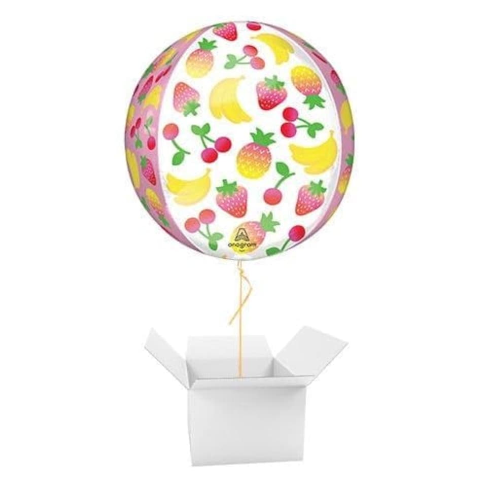 image 1 of Sweet Summer Fruity Mix Orbz Foil Helium Balloon - Inflated Balloon in a Box | Multi