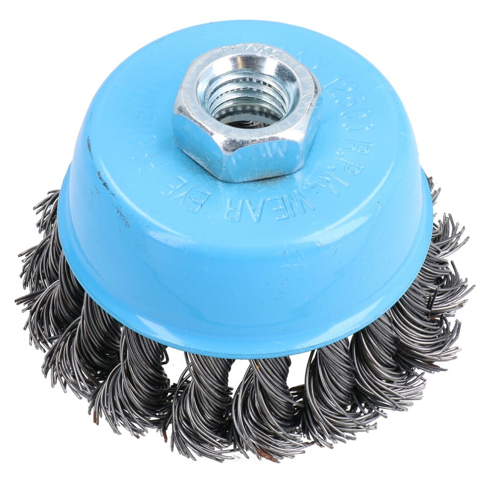 image 1 of Twist Knot Wire Wheel Cup Brush 3" for 4-1/2" Angle Grinder 10 Pack TE243