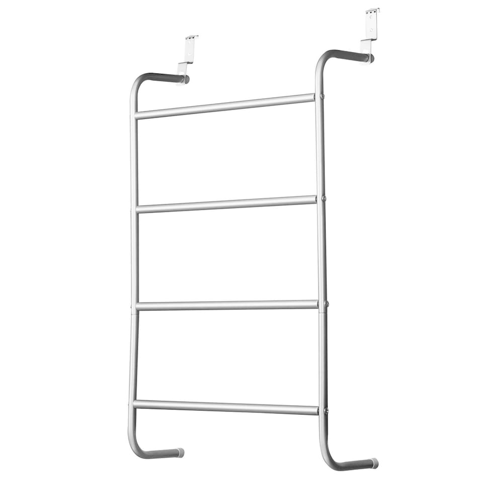 image 1 of House of Home Over-Door Towel Rack 4-Tier Bathroom Silver Storage Hanger Rail Bath Hand Towels