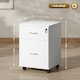 image 5 of HOMCOM 2 Drawer Lockable Filing Cabinet with Wheels, Mobile Filing Cabinet for Home Office, Small Printer Stand, White Wood Grain