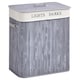 image 1 of HOMCOM 100L Collapsible Natural Wood  Laundry Hamper Organizer Clothes Washing Basket Bin Storage Box w Lid Removable Lining 52x32x63cm, Grey