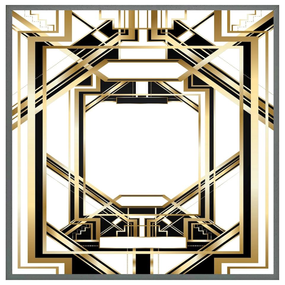 image 1 of Art deco golden black frame (Picture Frame) Brown | XL