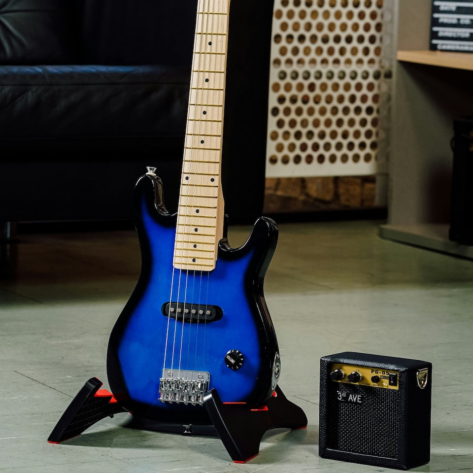 image 1 of 3rd Avenue Junior Electric Guitar Pack with Mini Amp Blue
