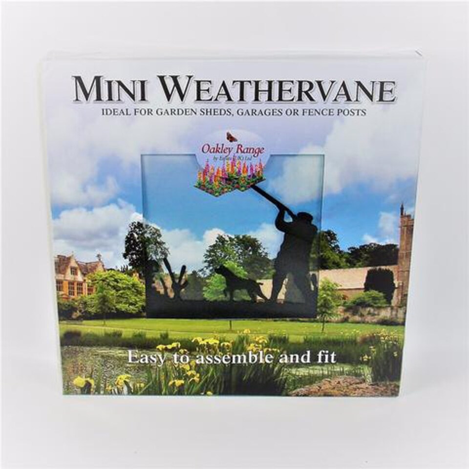 image 1 of Mini Man with Shotgun Weathervane - Steel - L38 x W38 x H46 cm - Black