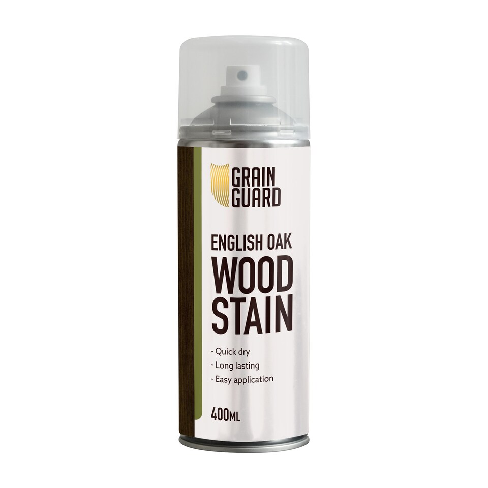 Grain Guard Water Based Wood Stain Spray - English Oak - 400ml