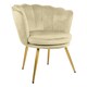 image 1 of FLORA Petal Chair Velvet Upholstered Fabric - Champagne Yellow | Champagne