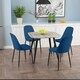 image 1 of Aspen Tapered Legs Square Dining Table and 4 Duo Plastic Seat Chairs with Metal Legs - Grey Oak/Black/Blue - Flat Packed Grey