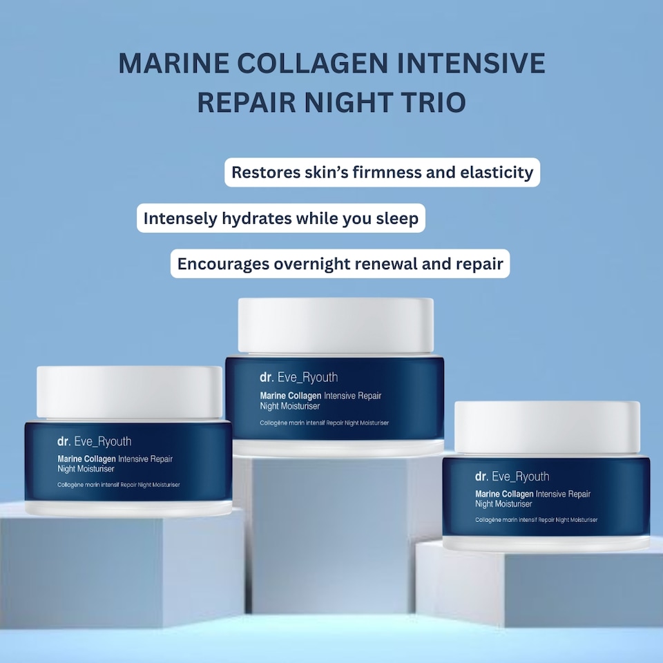 image 1 of Dr. Eve_Ryouth 3 X Marine Collagen Intensive Repair Night Moisturiser 50ml