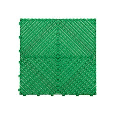 Modular Interlocking Ribbed Vented Garage Floor Tiles - Green | Green | Green