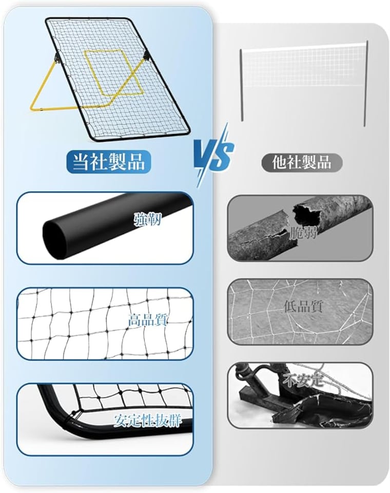 image 1 of London Boutique 122L x 121W cm Adjustable Double-Sided Volleyball Bounce Backer Net, Heavy-Duty Steel Frame