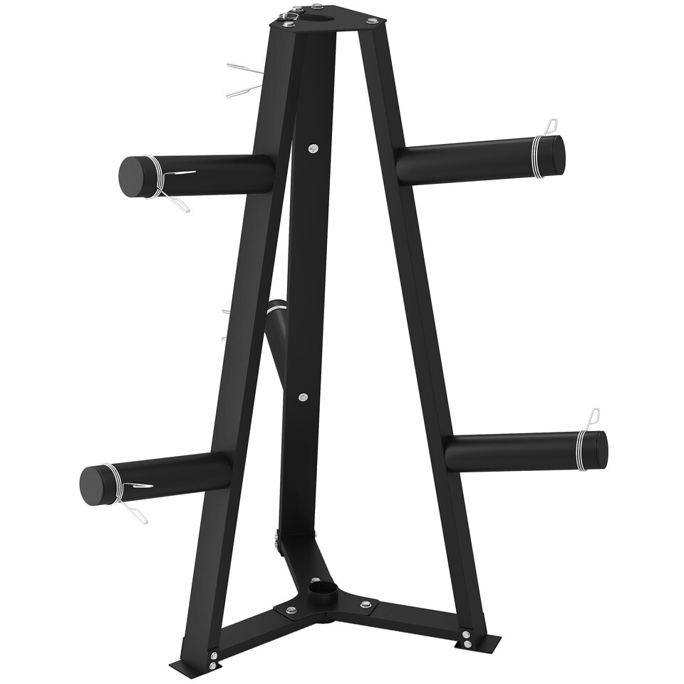 image 1 of SPORTNOW Weight Plate Storage Rack with 6 Fasten Clamps, Max Load 300kg