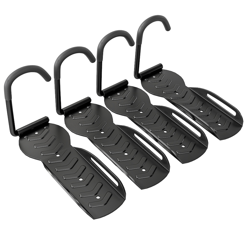 image 1 of SPORTNOW 4 Pack Bike Rack, Wall Mounted Bike Hooks for Garage