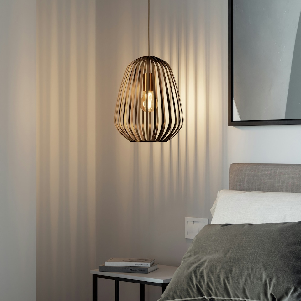 image 1 of EGLO Espinal Bronze Steel Caged Style Contemporary Pendant
