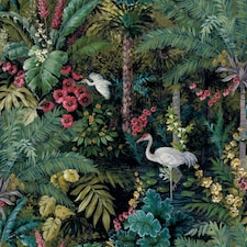 Holden Décor Outside In Jungle Paradise Wallpaper - Black - One Size Black