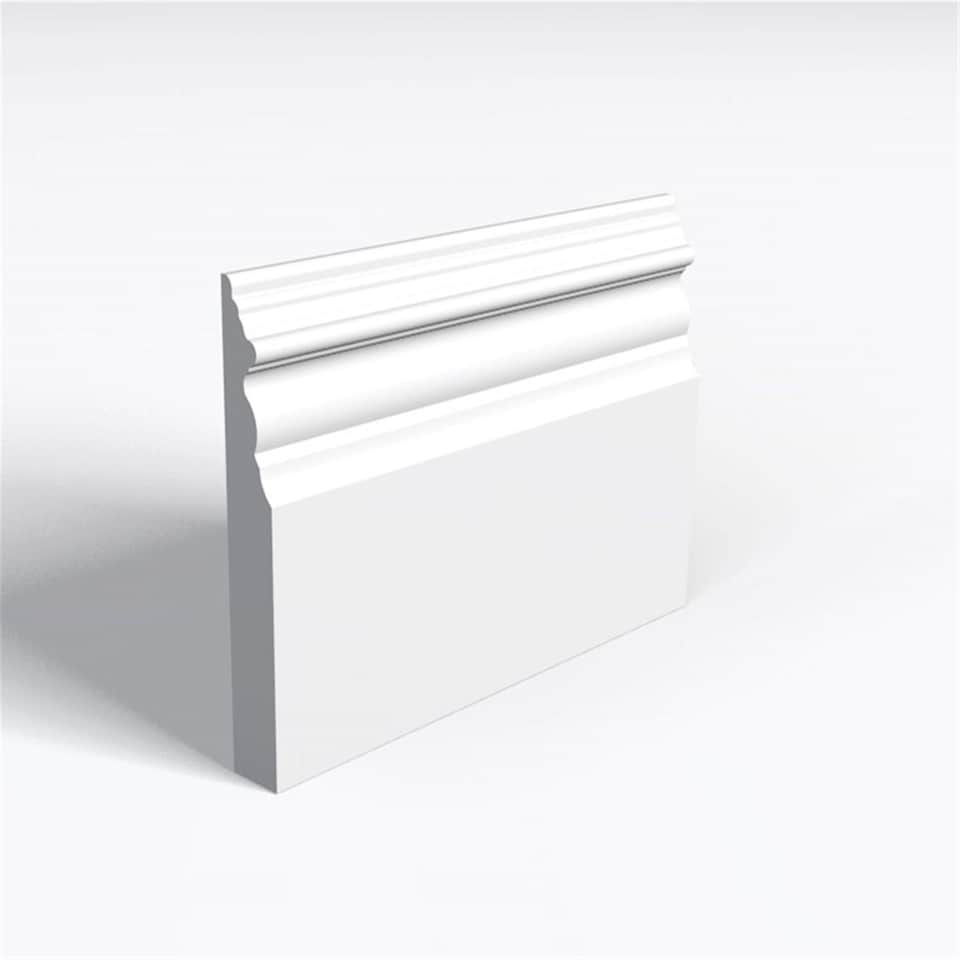 Pack of 15 (Total 15 Units) - Moisture Resistant MDF Primed Elizabethan Skirting Board - 25mm (T) x 144mm (H) x 4200mm (L)