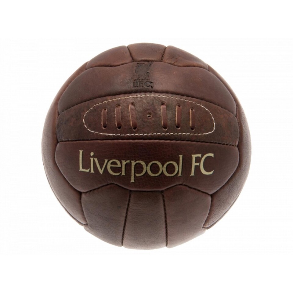 Liverpool FC Official Retro Heritage Leather Football | Brown | Brown | 5 | 1