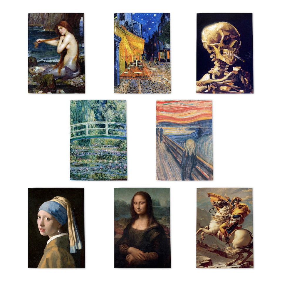 image 1 of Famous Paintings Old Masters Multipack Of 8 Cards Historic Art Set