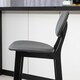 image 8 of HOMCOM Breakfast Bar stools Set of 2 with PU Leather Cover, Wood Legs, Dark Grey