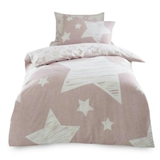 VELVETIO Superstar Duvet Cover Set Soft Polycotton Reversible Kids Beddings Pink | Blush Pink | Double