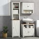 image 2 of kleankin Tall Bathroom Floor Cabinet, Free Standing Storage Cupboard with Door and Adjustable Shelves for Kitchen, Living Room, White