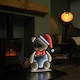 image 3 of 60cm Light up Teddy Bear in Santa Hat Christmas Infinity Decoration with LEDs
