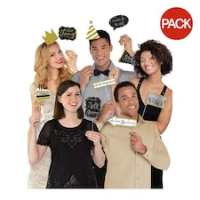Amscan Add-An-Age Sparkle Celebration Photobooth Props Set (Pack of 11) - Multicoloured - One Size