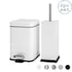 image 1 of Harbour Housewares Square Toilet Brush & Bin Set - White White