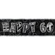 image 2 of Unique Party 60th Birthday Black/Silver Glitz Foil Banner - Black/Silver - 9 feet Black