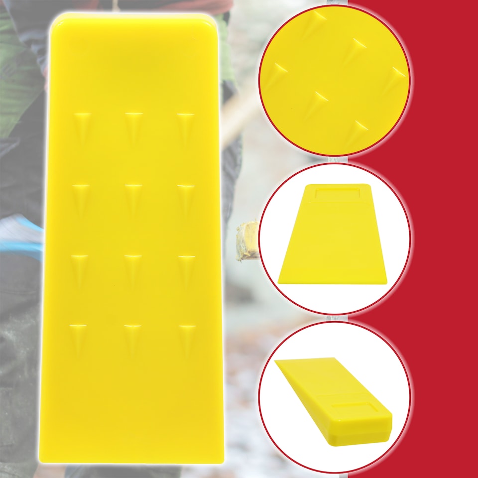 image 1 of SPARES2GO Tree Felling Wedge Heavy Duty Chainsaw Log Wood Cutting Cleaving Block Tool (8")