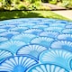 image 4 of Ocean Blue Shell Mosaic Bistro Patio Set Outdoor Garden Balcony Furniture Unit