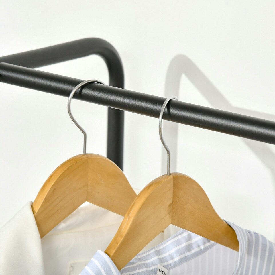 image 1 of HOMCOM Hanging Clothes Rail Clothes Rack w/ 6 Fabric Drawers for Hallway Bedroom