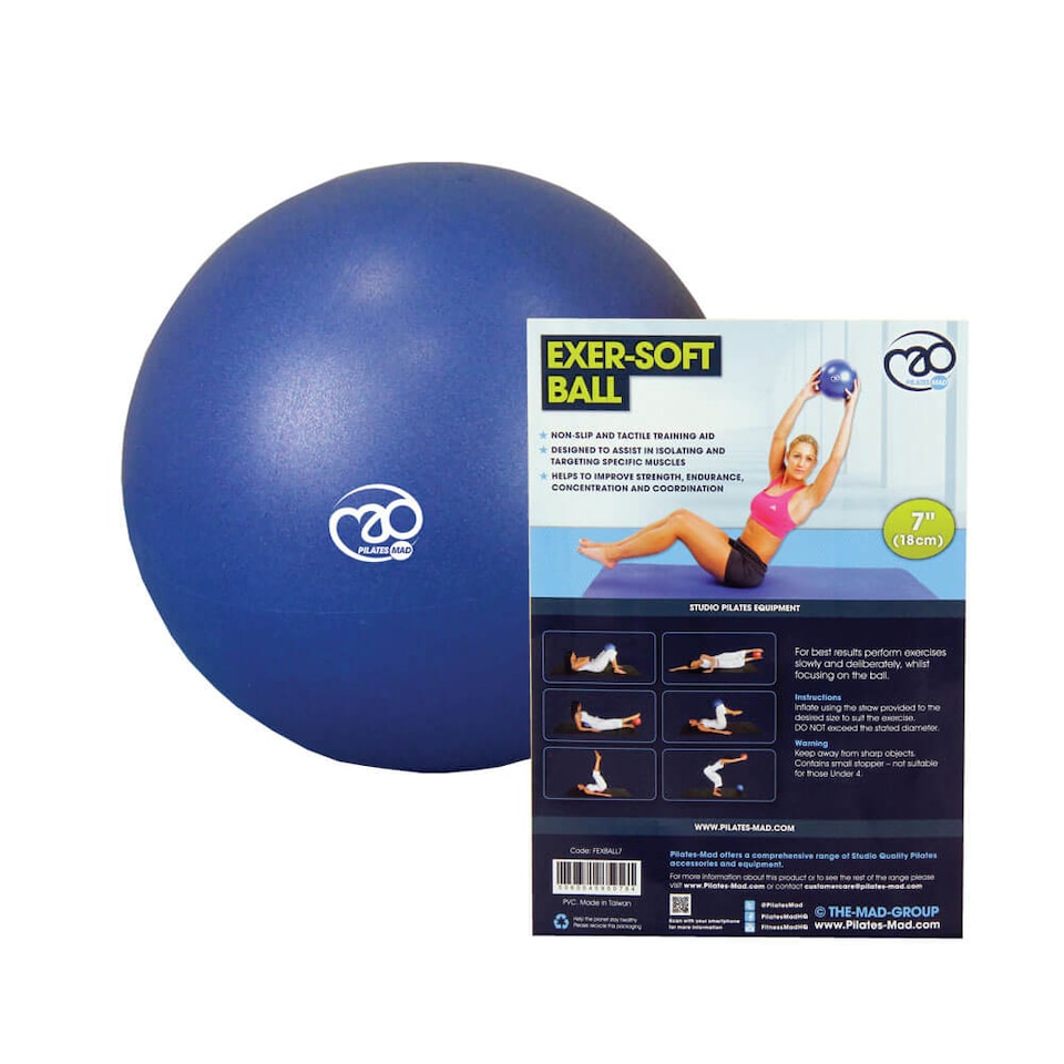 image 1 of Fitness Mad 7 Inch Exer-Soft Ball Black