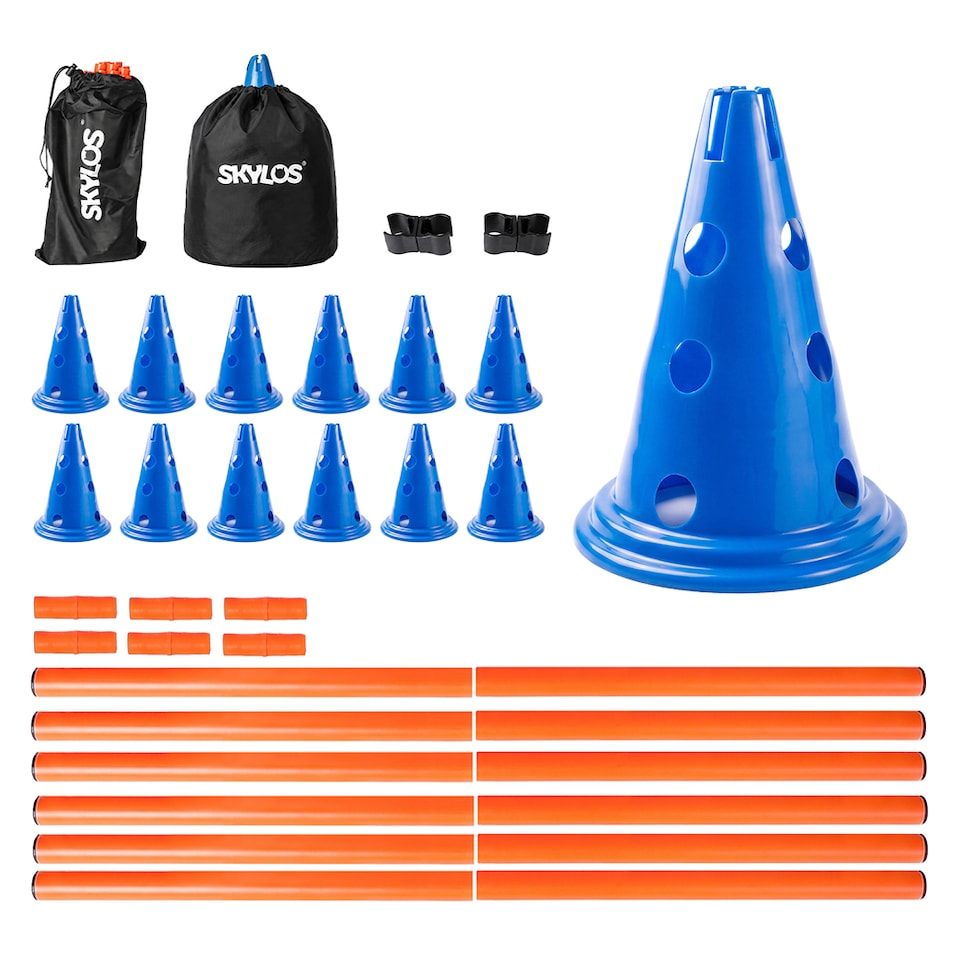 image 1 of Skylos Dog Agility Training Set Hurdle Cone Kit Height Adjustable Storage Bag