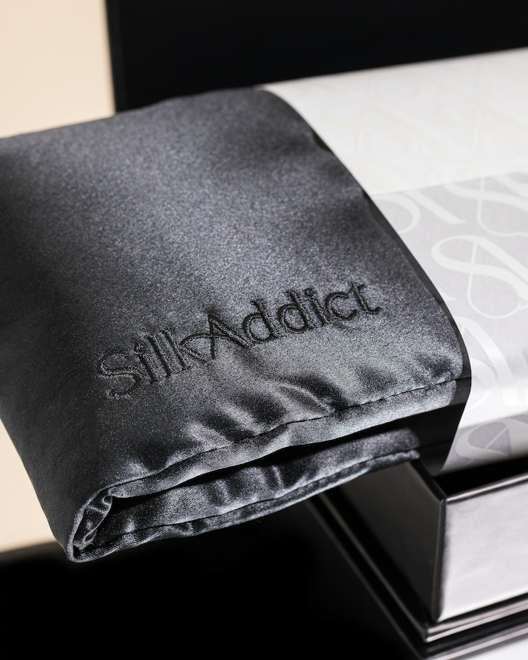 image 1 of Silk Addict 100% Mulberry Silk Sleep Mask – Black | Black | 1