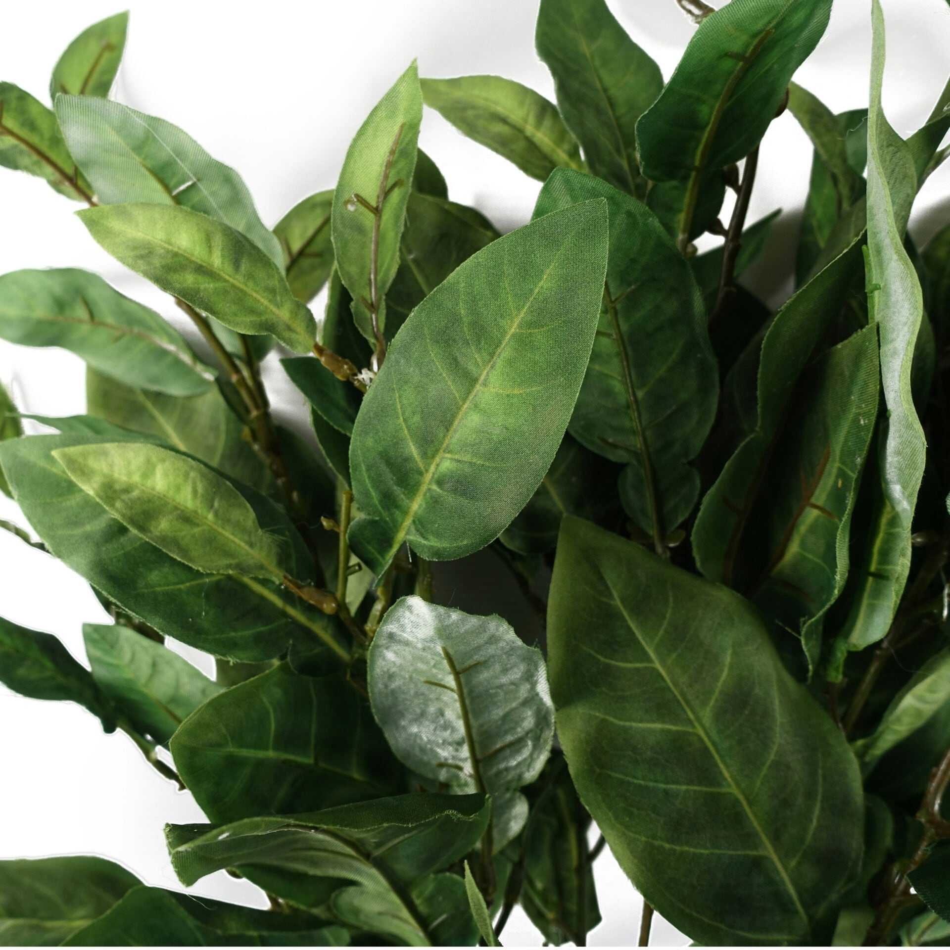 Leaf Pack of 6 x 90cm Artificial Ficus Foliage Stem in Green | Size: 6 x 90 cm