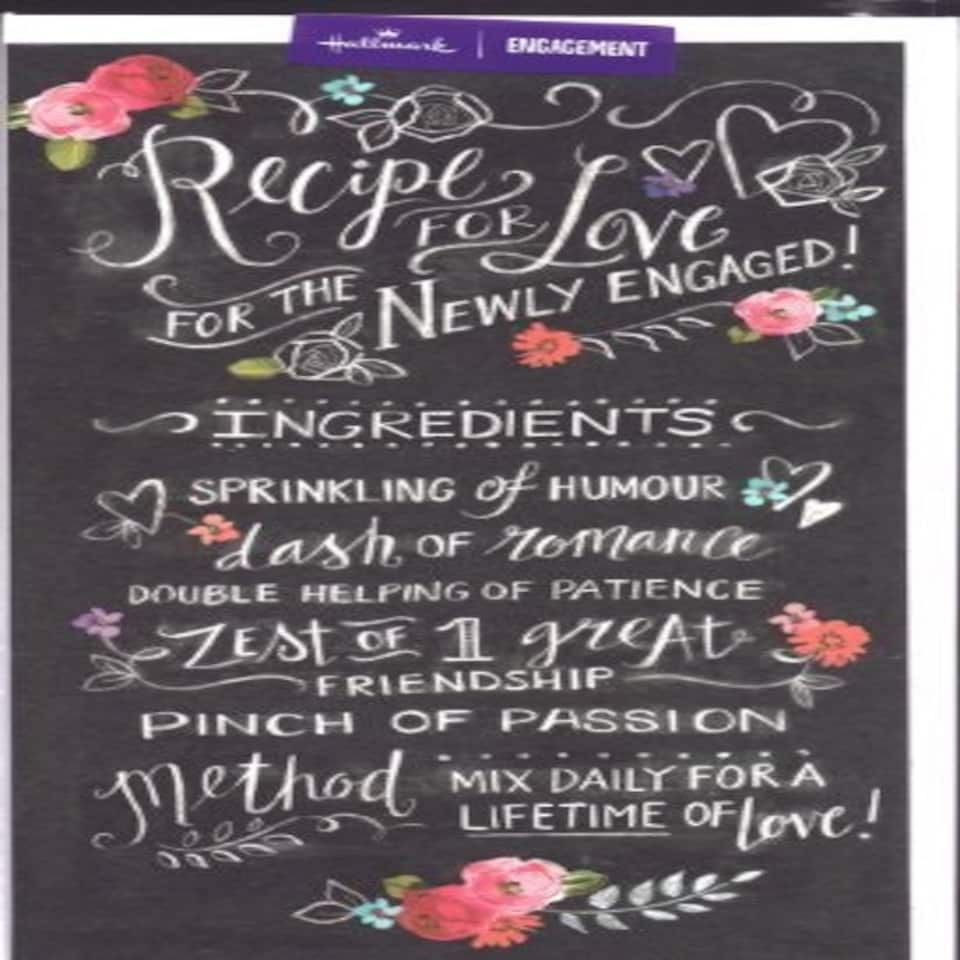 image 1 of Recipe For Love for the Newly Engaged Engagement Greeting Card