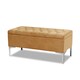 image 3 of Modena Storage Ottoman Bench, Ottoman Footstool with Legs, 90cm Plush Velvet Upholstered End of Bed Bench, Mink