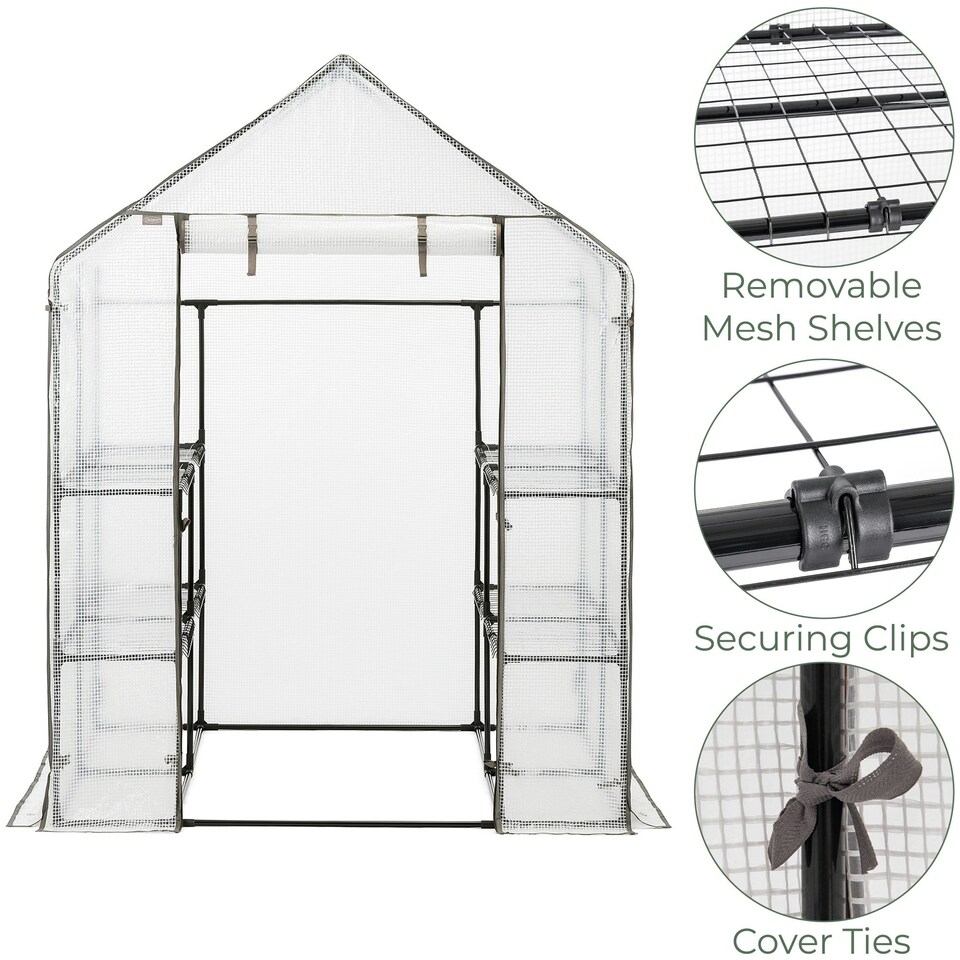 image 1 of Extra Large Walk In Greenhouse (8 Shelves)