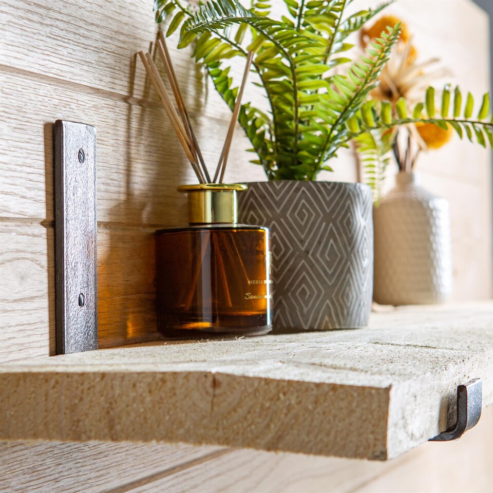 image 1 of Hammer & Tongs Scaffold Board Iron Shelf Bracket - D235mm - Raw