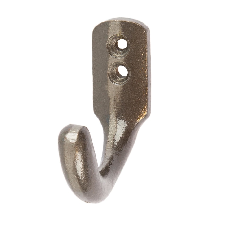 image 1 of Hammer & Tongs Single Coat Hook - W20mm x H55mm - Raw | Grey | Raw | One Size