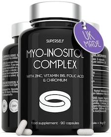 SuperSelf Myo-Inositol Complex 2000mg with Zinc, Folic Acid, Vitamin B6 & Chromium 90 Vegan Capsules