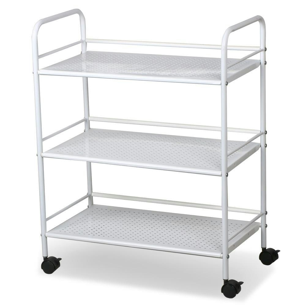Yaheetech 3-Shelf Large Salon Beauty Trolley Cart White