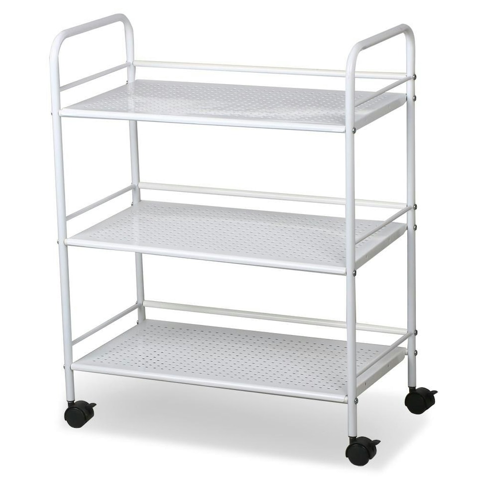 image 1 of Yaheetech 3-Shelf Large Salon Beauty Trolley Cart White