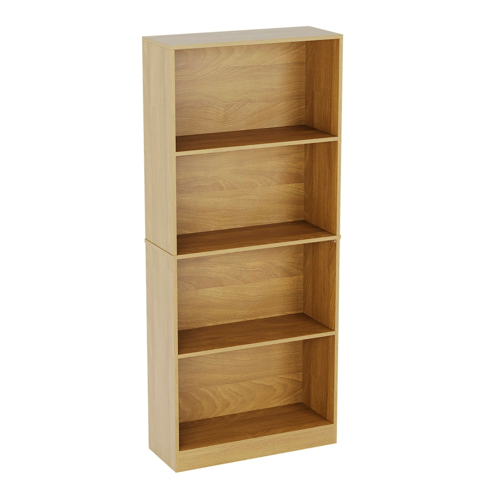 image 1 of Vida Designs Cambridge 4 Tier Large Bookcase Display Storage, Oak