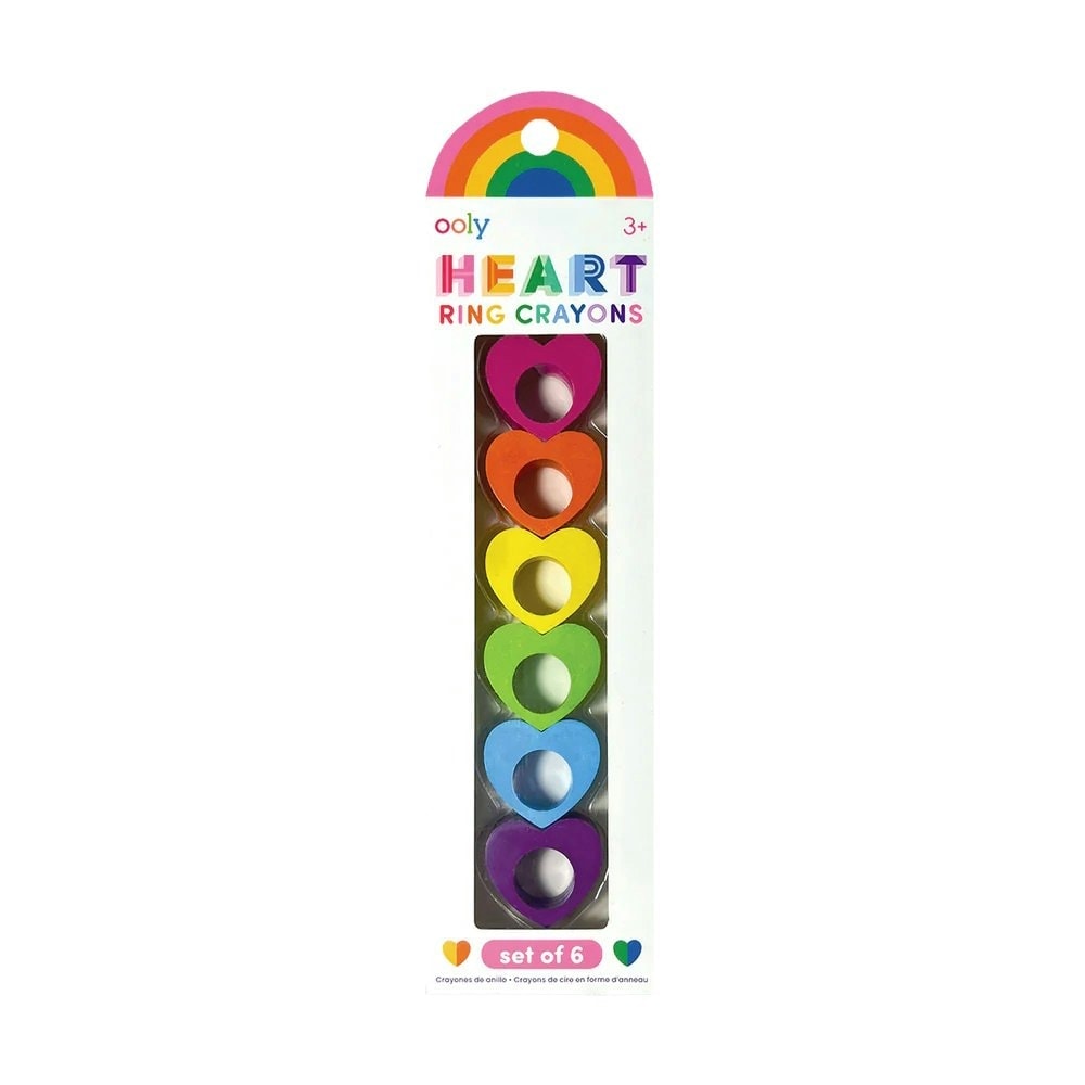 Ooly Heart Ring Crayons Rainbow Set of 6