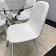 image 5 of Round Glass Dining Table with 4 White Faux Leather Kitchen Chairs