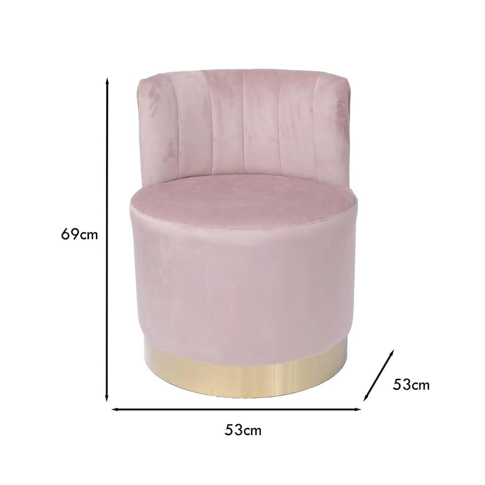 image 1 of Loretta Barrel Chair Dusty Pink Accent Chair Pink
