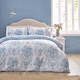 image 1 of Catherine Lansfield Antoinette Damask Reversible Duvet Cover Set | Blue | Double