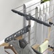 image 8 of HOMCOM 3-Tier Clothes Airer, Stainless Steel Foldable Clothes Drying Rack with Wheels and Wings, Indoor and Outdoor, Easy Assembly, 142 x 55 x 152cm, Grey